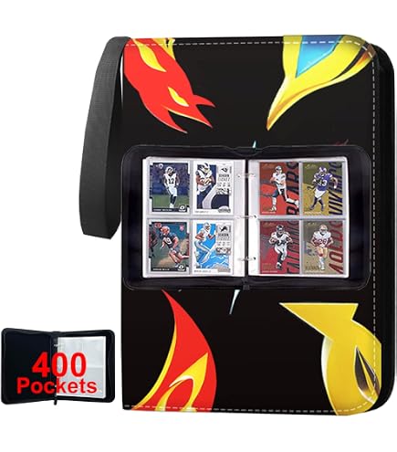Classeur à 4 Pochettes Avec Fermeture éclair – 56 Pages Amovibles, 448 Cartes – Cuir PU, Anneaux En D