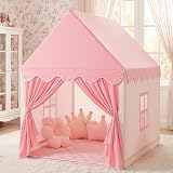 Wilwolfer Princess Play Tent for Kids Indoor Beige Pink 77x113x115 cm