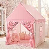 SISTICKER Kids Play Tents for Girls Large Fairy Playhouse for Kids Princess Castle Tent Gift Toys for Girl Toddler Children Play House (Pink) (Pink Tent)