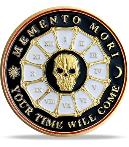 Amazon.com: Memento Mori Medallion Skull Hourglass Remember