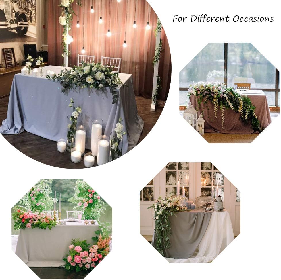 Spillproof Tablecloths Polyester Table Linens Kitchen Rectangle Tablecovers Dinning Tabletop Decorations Gray 60x84inch: Kitchen & Dining
