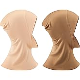 Geyoga Modal Hijab Cap for Women Adjustable Muslim Stretchy Turban Full Cover Shawl Cap Full Neck Coverage