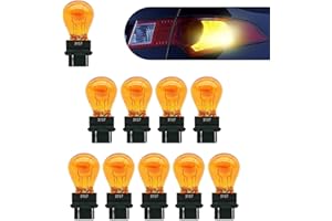 SamWinGear 3157 Brake Light Bulb 3157 Tail Light Bulbs Car Instrument Light Bulb, 10 Pack 12V 21/5W Mini Bulb Miniature Rear Turn Signal Bulb Daytime Running Light Bulb Blinker Bulb Universal(Amber)