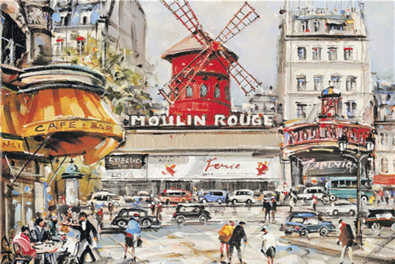 Oxking 1000 Pieces Large Jigsaw Puzzles for Adults and Children Classic Unique Home Decorations and Gifts Moulin Rouge