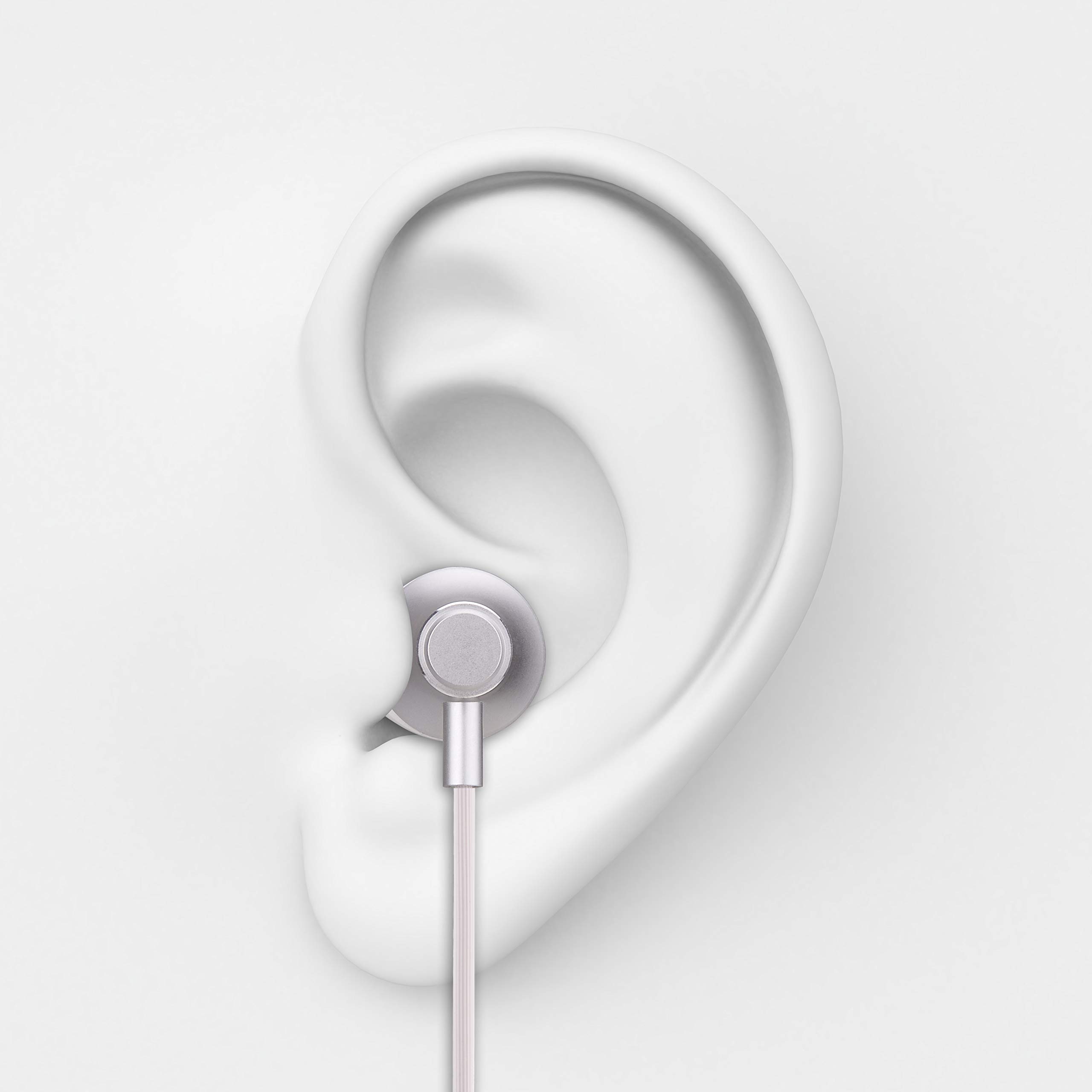 Noise Isolating In Ear Earphones Headphones with Microphone Pure Sound Powerful Bass Wired Earbuds Headset Compatible with iPhone iPad Samsung Honor Huawei Galaxy-(Gray)