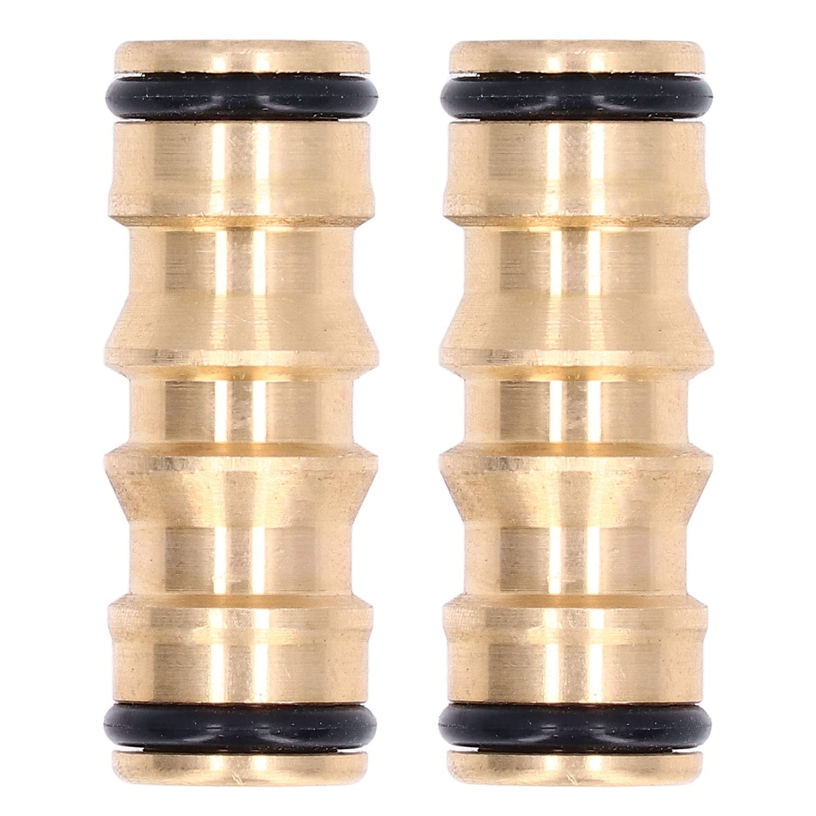 Hose Fitting, 2Pcs Double Male Pipe Connector 1/2in Brass Male to Male Quick Connect Hose Joint Tube Fitting for Garden Hose Parts, Pipe Fittings