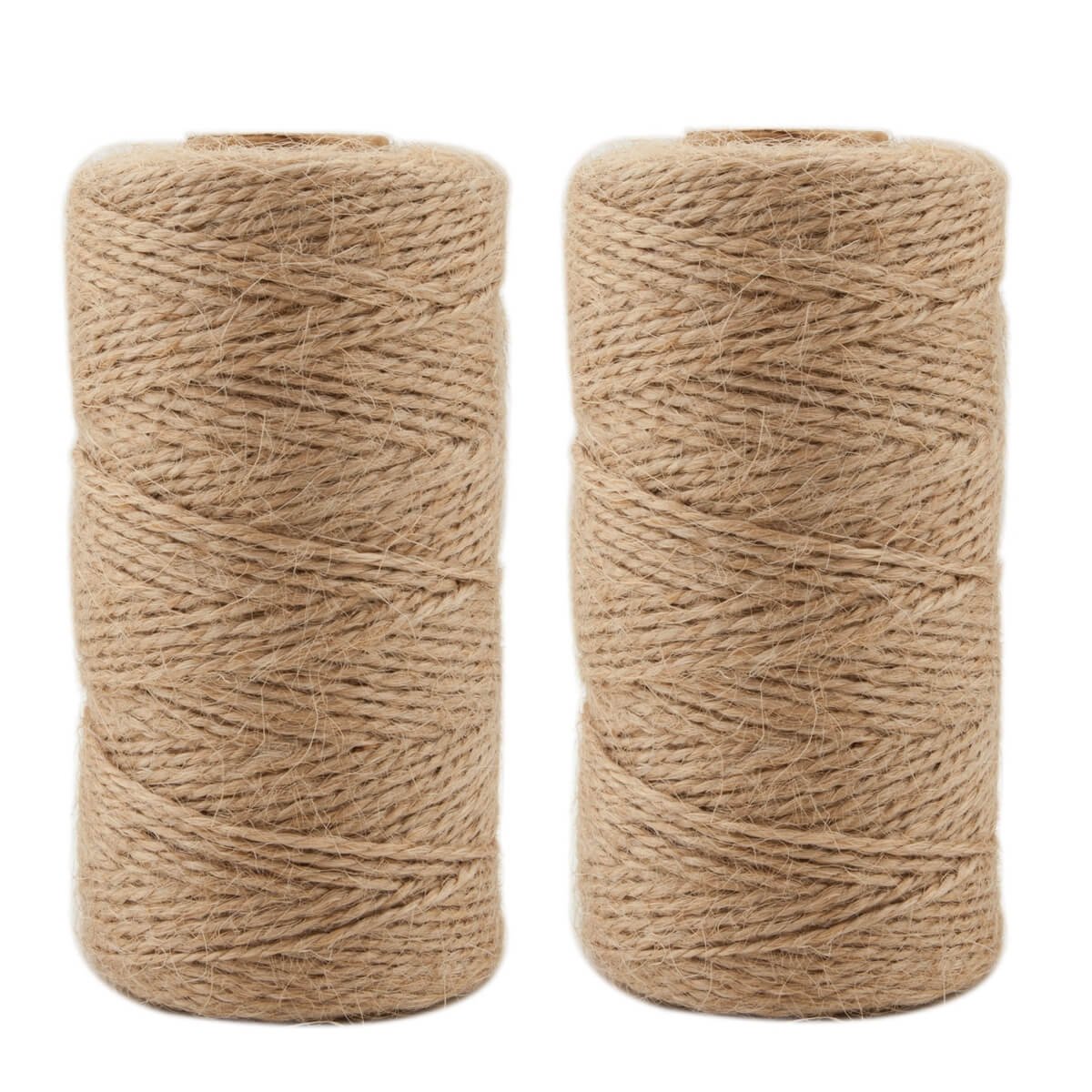 ILIKEEC Jute Twine 656 Feet Natural Arts Crafts Jute Rope Durable Packing String for Photos, Gifts and Gardening Applications (2MM 328FT 2PCS)