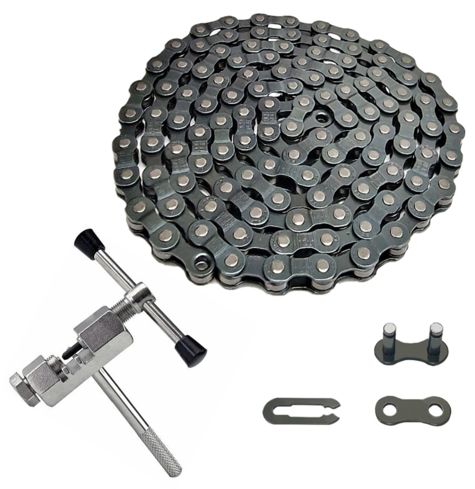 Sport Direct™ 1 - Speed Bicycle/Bike Chain & Connectors with Chain Rivet Extractor Tool 1/2 x 1/8 BMX 114 LINKS