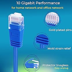 Rapink Patch Cables Cat6a 1ft (24 Pack) Slim, Cat6a
