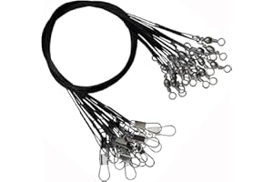Fishing Wire Leaders, 25pcs Heavy Duty Fishing Stainless Steel Wire Leader Line Nylon-Coated Saltwater Freshwater Leader Rigg