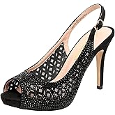 DREAM PAIRS Women's High Heels Platform Dress Rhinestones Peep Toe Pumps Shoes