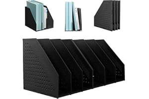 SAYEEC 2Pcs Collapsible Plastic Magazine File Holder Vertical Binder Storage Organizer for Desk Sturdy Upright Desktop Magazi