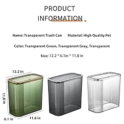 Aiabaleaft Transparent trash can