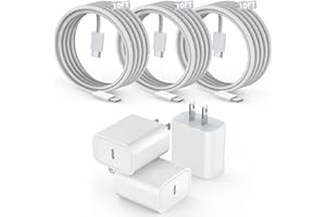 NUINNO [3 Pack]Long 10FT iPhone 16 15 Charger 20W Fast Wall Charger Block,10Foot USB C to C Braided Woven Cable Fast Charging for iPhone 16/16 Pro/16 Pro Max/16 Plus/iPhone 15/15 Pro/15 Pro Max/iPad 12.9 Pro