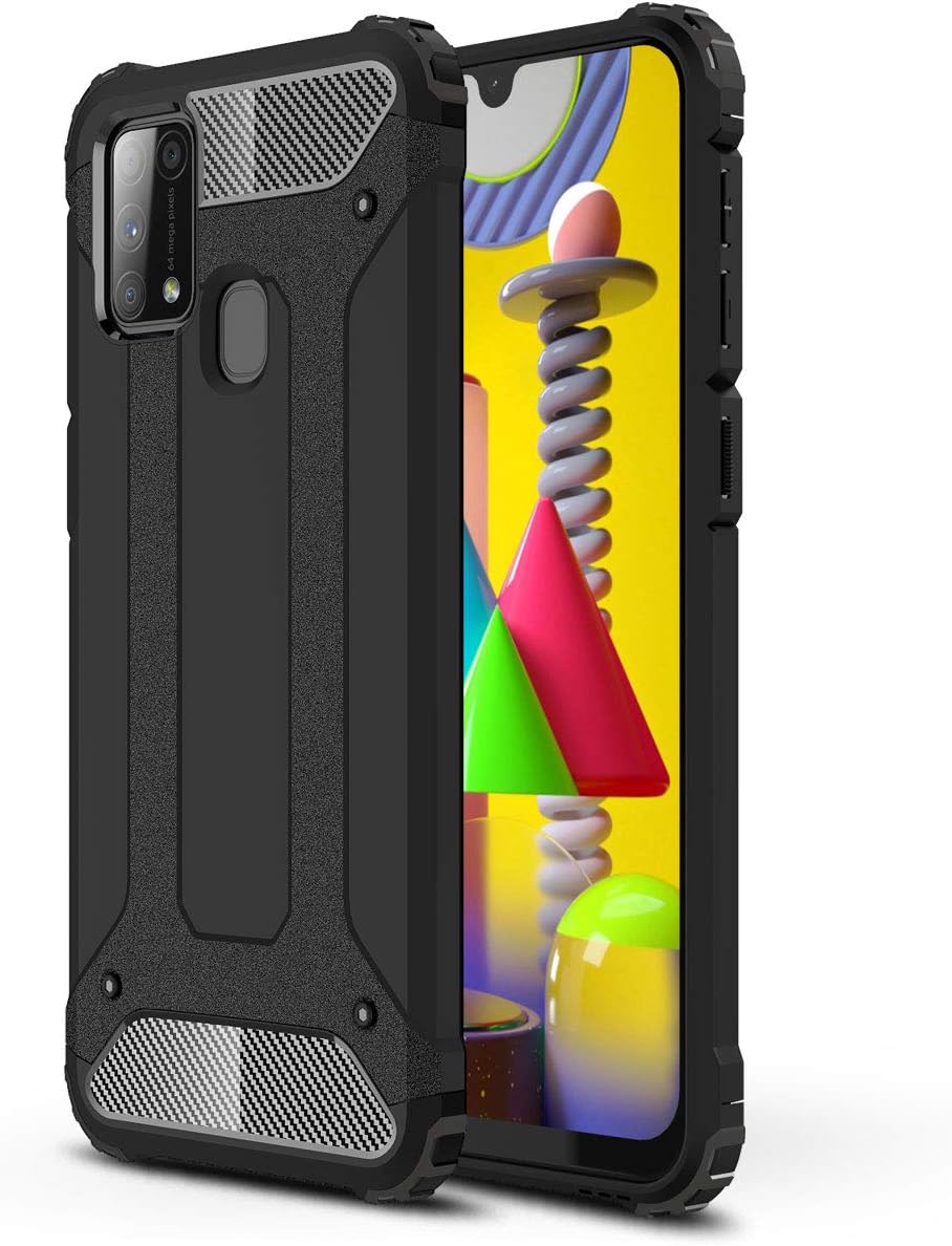 Botongda For Samsung Galaxy M31 Case,Heavy-duty Armor Shockproof mobile phone case,durable hard PC and soft TPU back cover Suitable for Samsung Galaxy M31(Black)