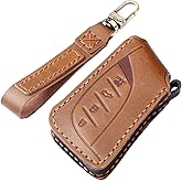 EASYANT Leather Car Key Fob Cover for Lexus 2021-2025 ES RX 350 Compatible with Lexus New LS NX Key Shell Case Brown