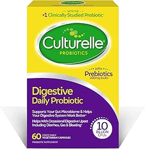 Culturelle Daily Probiotic, Digestive Health Capsules, Works Naturally with Your Body to Keep Digestive System in Balance*, With the Proven Effective Probiotic, 60 Count