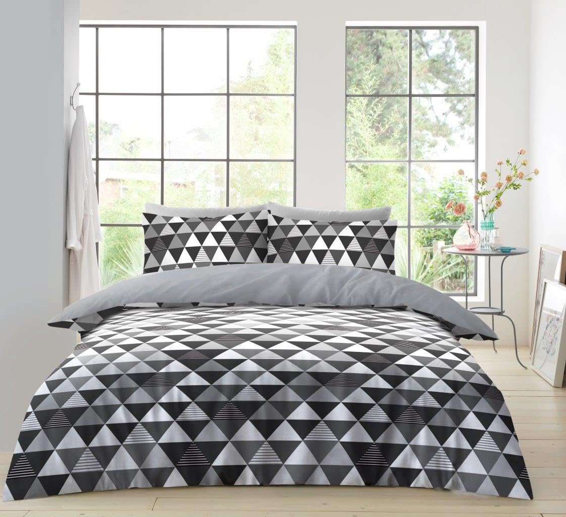 GC GAVENO CAVAILIA Microfiber Duvet Cover Set - Hypoallergenic Triangle Bedding Sets King Size Bed Set (230x220 Cm) - Super Soft Comforter Cover Bed Linen