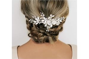SWEETV Comb, Handmade Wedding Hair Accessory with Rhinestones, Silver, for Brides and Bridesmaids, Bridal Hair Pieces, Wedding Headpiece