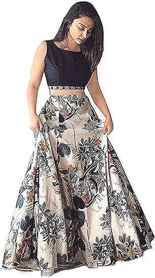 Titos Fatory Latest 2020 Fabulous Comfortable Lhengha Choli And Navarti Special Chaniya Choli For Womans, Gorgeous Girls. (Free Size),(Multicolored),(Semi-Stitched). (Green-White, Benglory Satin)