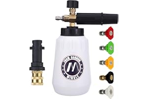 M MINGLE Foam Cannon, Replacement Parts for Karcher K2, K3, K4, K5, K6, K7 Pressure Washer, with 5 Nozzle Tips, 1/4 Inch Quick Connector