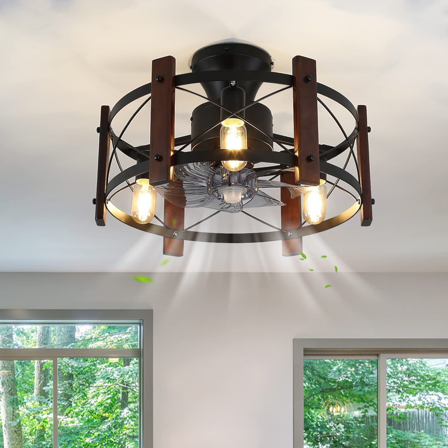 18in Industrial Ceiling Fan with Light Remote
