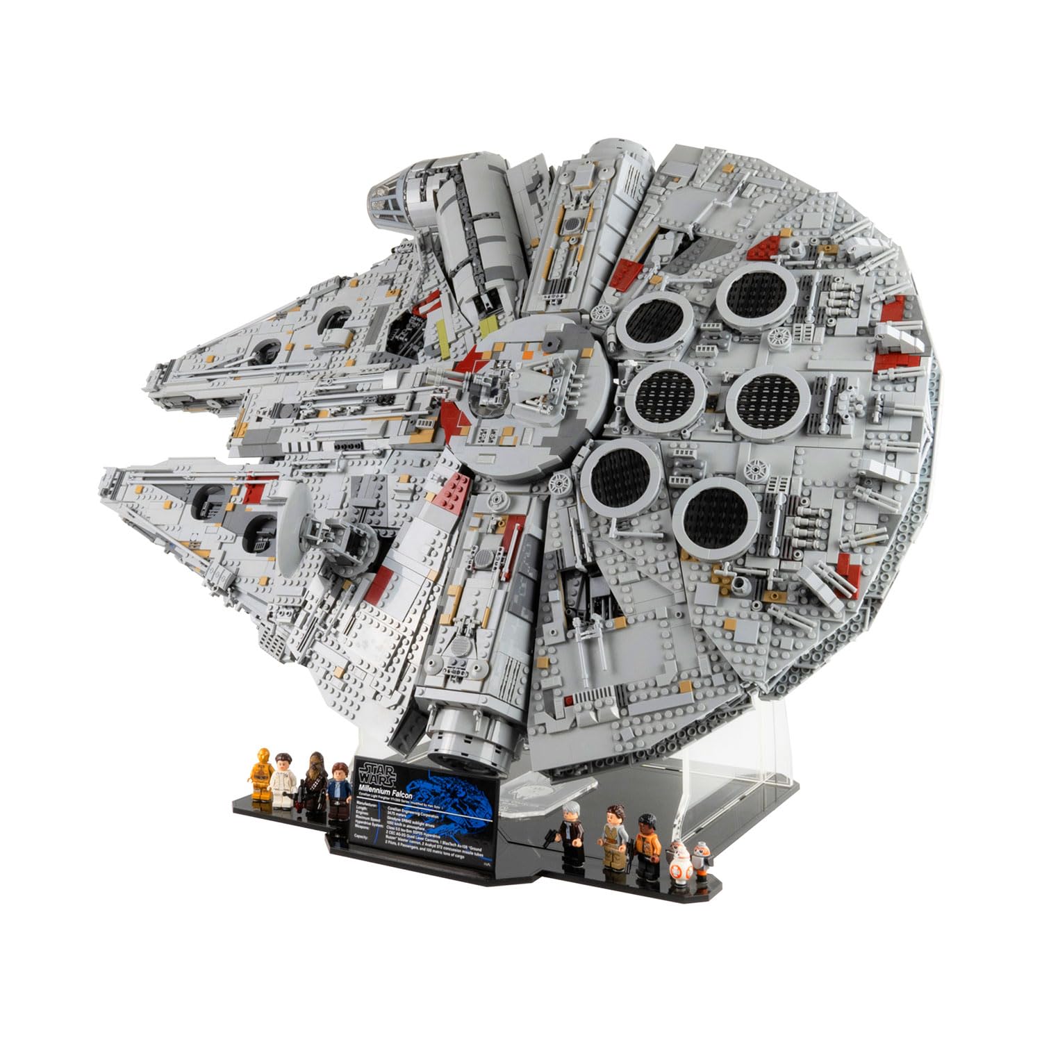 WICKED BRICK Display Stand for LEGO® Star Wars UCS Millennium Falcon (75192) – Black Gloss Acrylic Stand, Easy Assembly | LEGO Set Not Included