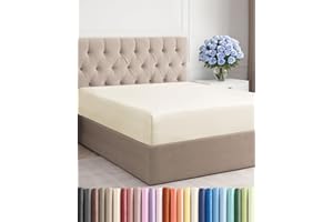 Queen Fitted Bed Sheet - Bottom Single Fitted Sheet Only - Soft Hotel Luxury Bedding w/ 8-16 Inch Deep Pockets - Breathable, 