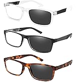 DONGDI Blue Light Blocking Reading Glasses 3 Pack photochromic Readers for Women Men,Anti Glare UV Ray Filter Eyeglasses… (3pack-mix, 1.50)