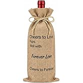 EOENVIVS Wine Gift Bag for Eternal Love & Romance – Premium Linen Drawstring Wine Bag for Anniversaries, Engagements, & Couples Gifts, Fits 750ml/Champagne Bottles