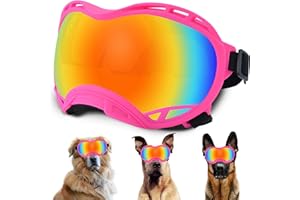 NICERINC PET Dog Sunglasses,Doggles Anti-UV Protection,Pet Sunglasses with Adjustable Strap,Suitable for Motorcycle Car Driving Bike Riding Hiking Swimming Wind Dust Fog Dog Eye Protection