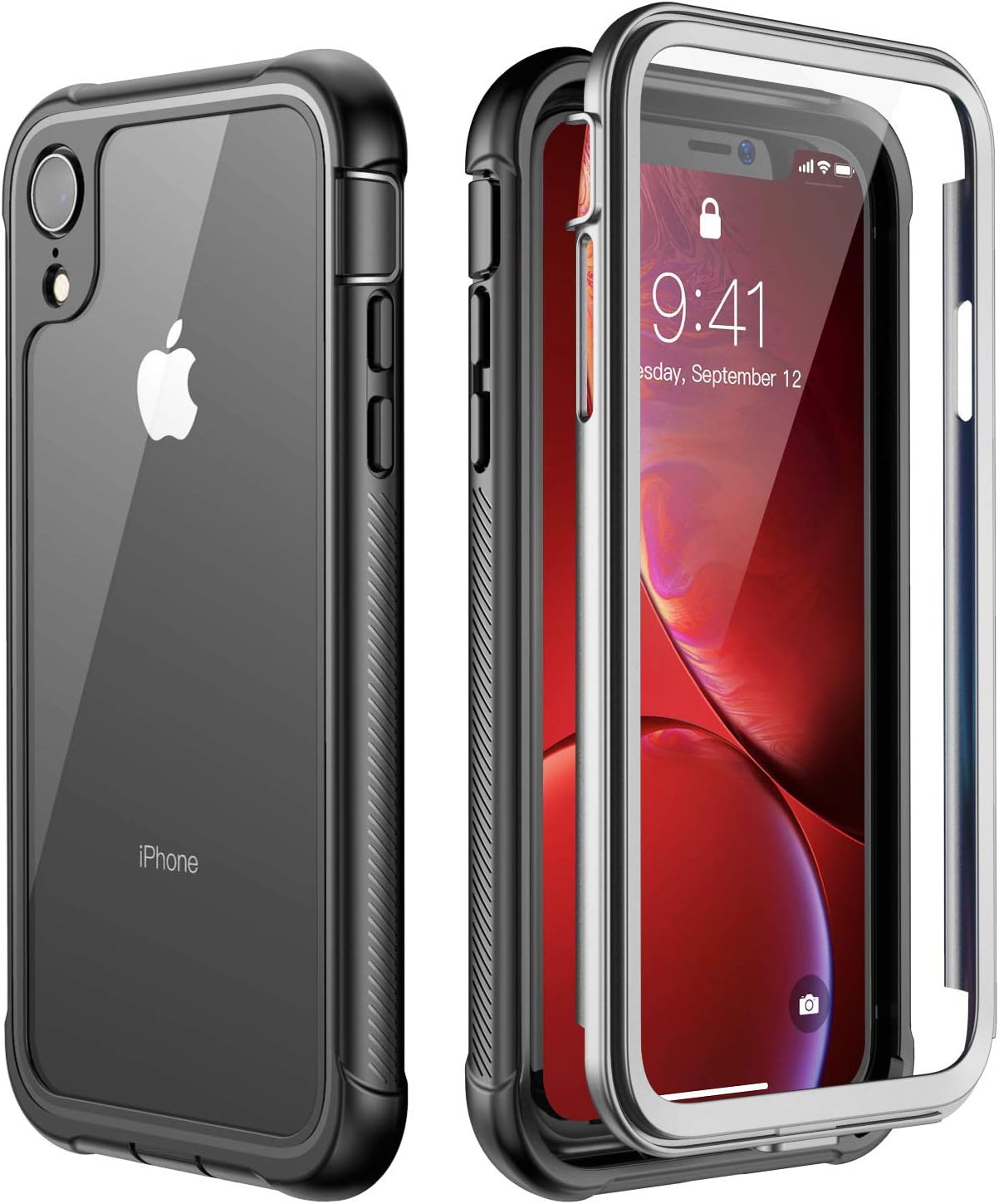 ATOP Coque de protection intégrale pour iPhone XR 6,1" 2018, avec protection d'écran intégrée