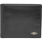 Fossil Men's Ryan Leather RFID-Blocking Bifold with Coin Pocket Wallet, Black, (Model: ML3736001)