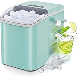 OLIXIS Ice Maker Machine with Handle,26lbs in 24 Hours, Portable Ice Maker | Auto-Cleaning with Basket and Scoop, 9 Cubes in 6 Mins, Countertop for Home, Kitchen, Camping, RV