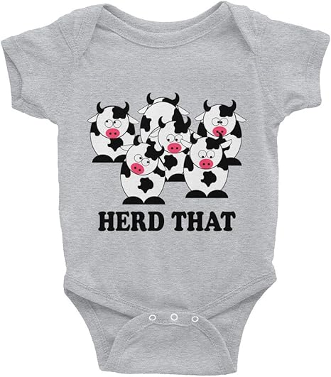 Amazon.com: Eureka-Store New to The Herd Cow Onesie-Farm Baby Shirt