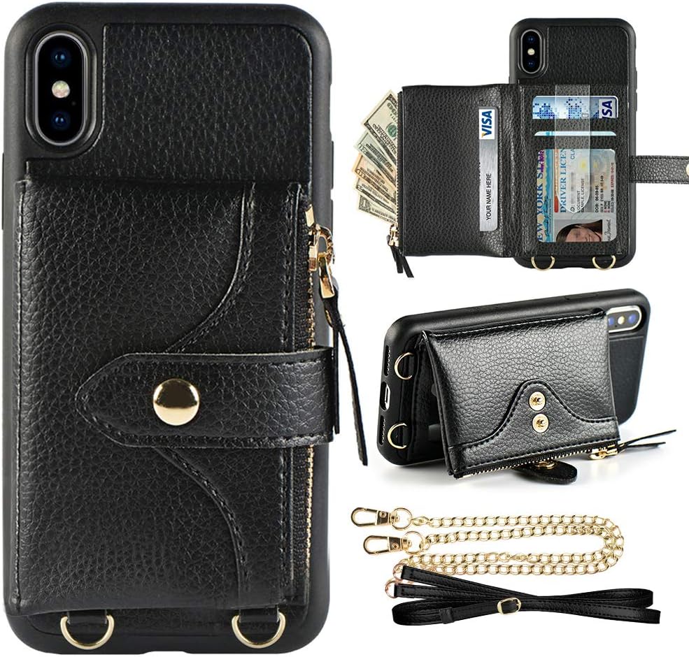 LAMEEKU Wallet Case for iPhone Xs and iPhone X 5.8 inches