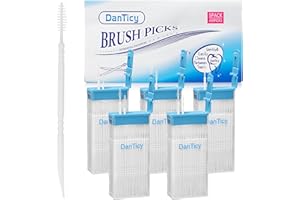DanTicy Brushpicks Interdental Toothpicks,Soft Bristle Dental Floss Picks Toothpicks,Helps Removes Plaque and Debris Between 
