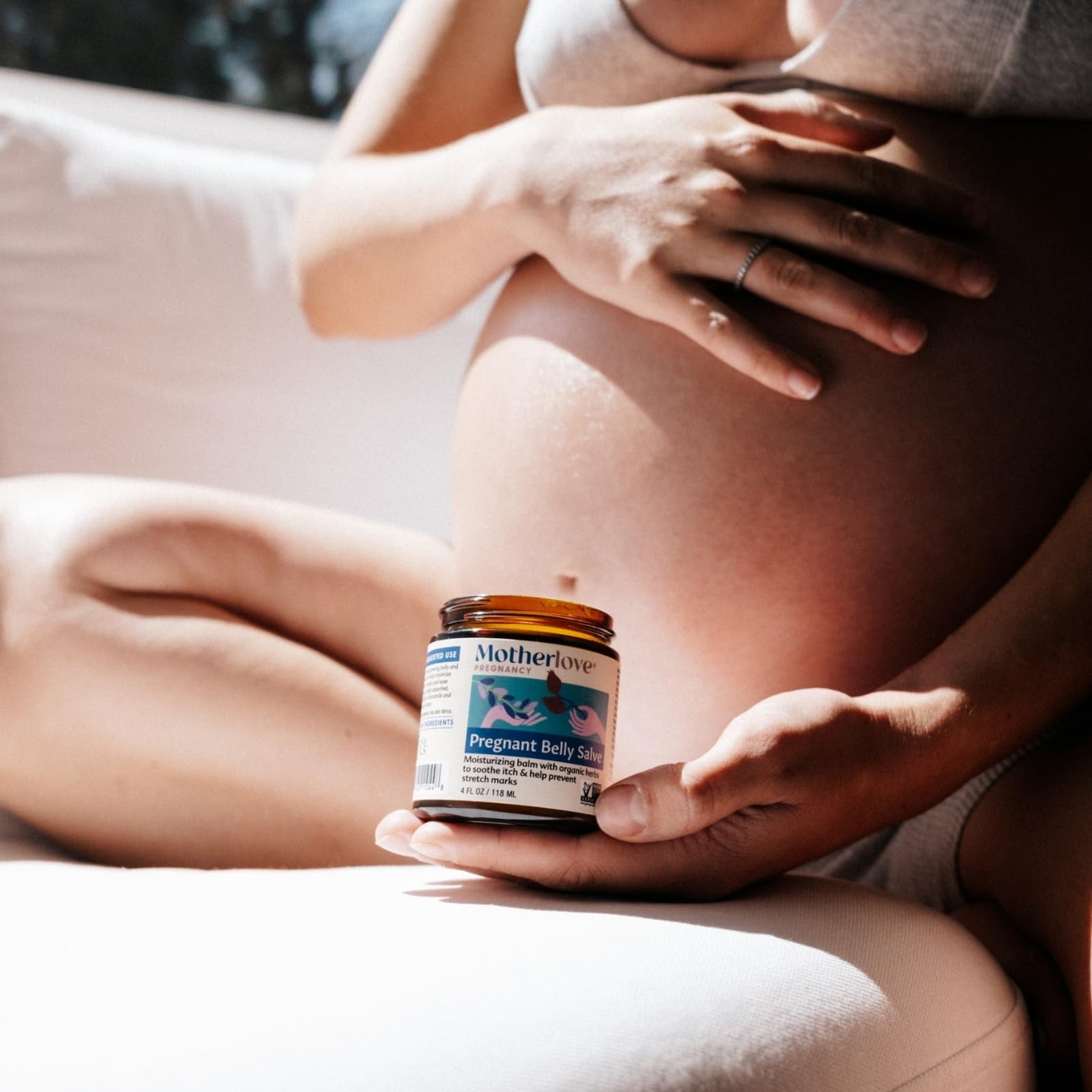 Motherlove Pregnant Belly Salve (4 oz) Moisturizing Balm to Use on Growing Belly—Non-GMO & Organic Herbs