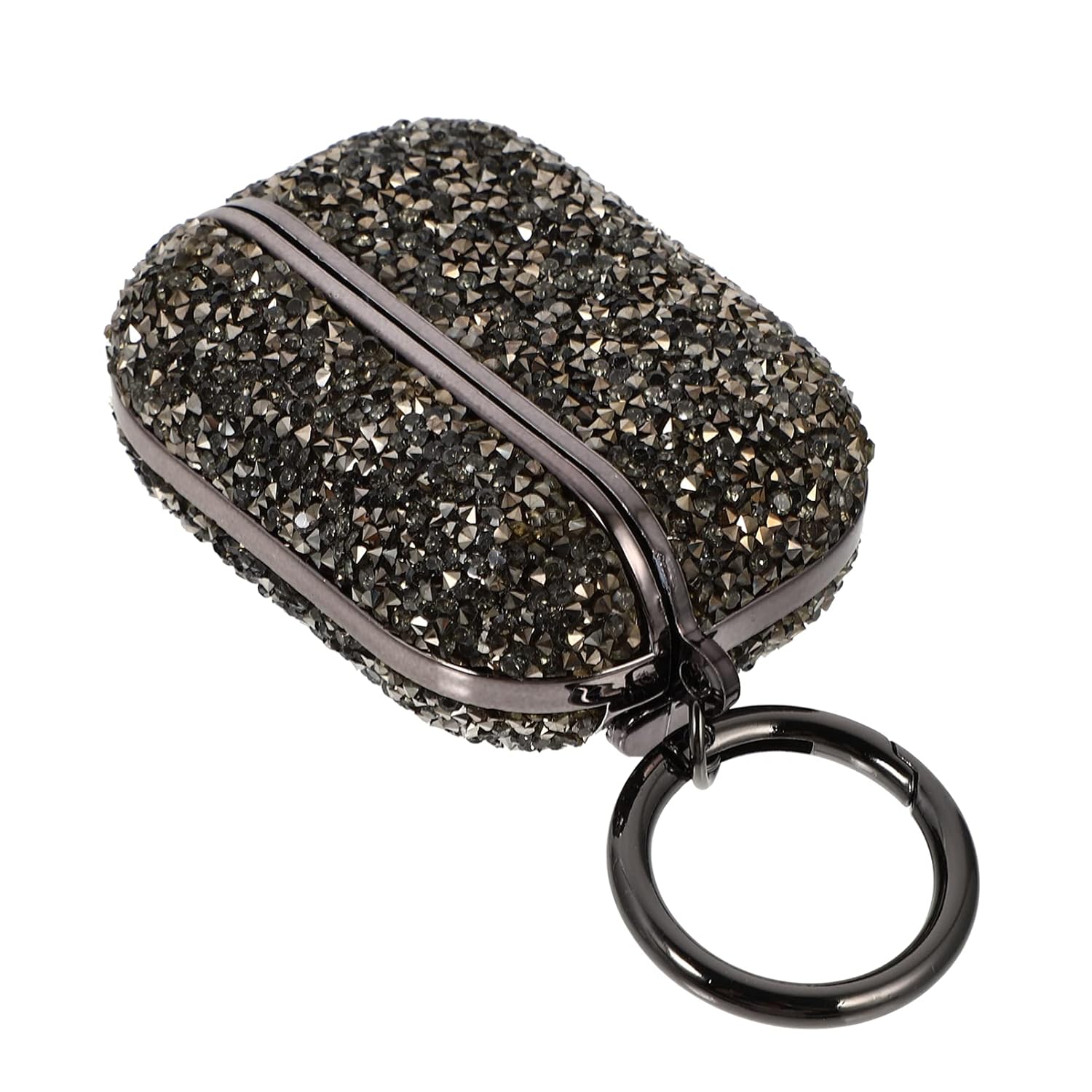 HEALLILY Wireless Rhinestone Earphone Case Black Crystal Earphone Cover