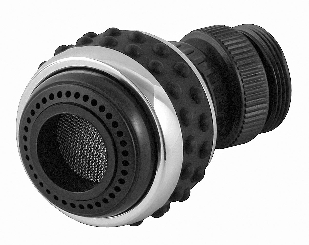 Fackelmann 61016 1-Inch Plastic Chrome Swivel Adapter for Water Tap - Black