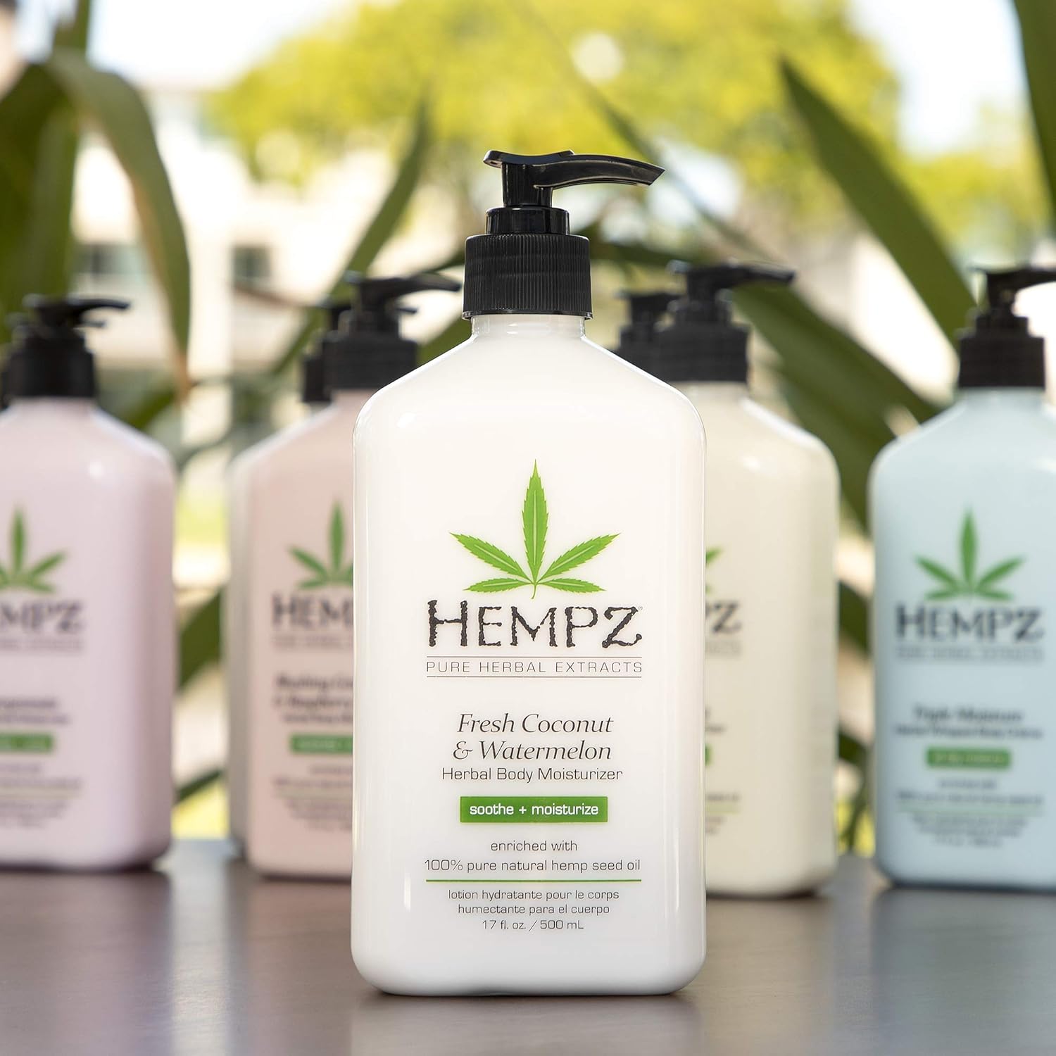 Hempz Fresh Coconut & Watermelon Moisturizing Skin Lotion, Natural Hemp Seed Herbal Body Moisturizer with Chamomile & Avocado Extracts, Vitamins  A, C, E & D, 17 oz: Beauty