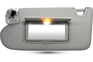 UMISHI Left Driver Side Sun Visor Gray with Light, Without Sunroof Compatible with Nissan Altima 2013 2014 2015 2016 2017 2018, Replaces # 96401-3TA2A（Gray）