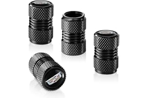 TACOMA Tire Valve Stem Cap Cover for Cadillac Escalade CT4 CT5 CT6 ATS CTS SRX XT5 Belt O-Ring Seal Corrosion Resistant.Tire Valve Stem Air Cap 4 Pack Black