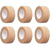 6 Pieces 1 Inch Wide Skin Colour Elastic Self- Adhesive Bandage Finger Tape,Bandage Wrap for Wrist and Ankle,Chair and Table Legs to Reduce Friction and Noise