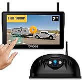 DVKNM Wireless RV Backup Camera System for Furrion Pre-Wired RVs Truck Trailer, FHD 1080P 7" Touchscreen IPS Monitor & Rear V