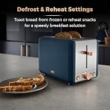 Tower Cavaletto 2-Slice Toaster Defrost Reheat 850W Midnight Blue Rose Gold view 5