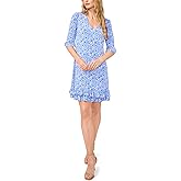 CeCe Womens V-Neck Knit Dress with Ruffle Hem