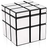 D-FantiX Shengshou Mirror Cube 3x3x3, Smooth Turning Shape Shifting Puzzle | Fingerprint-Free Silver Blocks Brain Teaser Magic Cube, Adult Fidget Toys, Kids Birthday Gifts, Stocking Stuffers for Teens