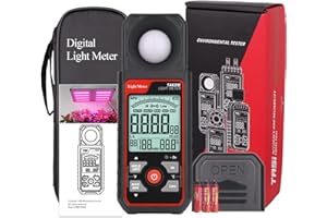 CRESEAPRODUCTS Digital Illuminance Light Meters for Indoor Plants and Grow Lights, VA High Definition Display Multicolors Light Meter, 300,000 Lux Range