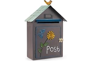 MEIYIHUI Wall Mount Mailboxes for Outside,Vintage Mailbox,Rural Mailboxes,Home Garden Decor (Multicolor-A)